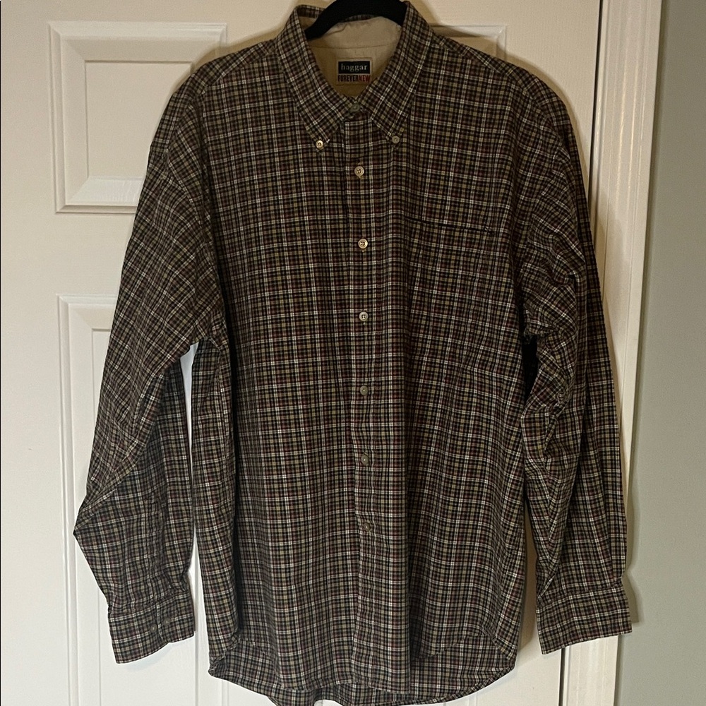 Haggar ForeverNew Men’s Plaid Button-Down Shirt - XL